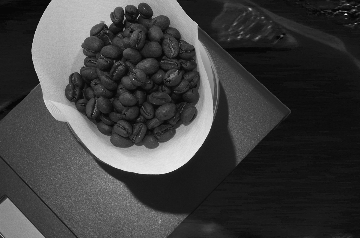 色あせたコーヒー豆