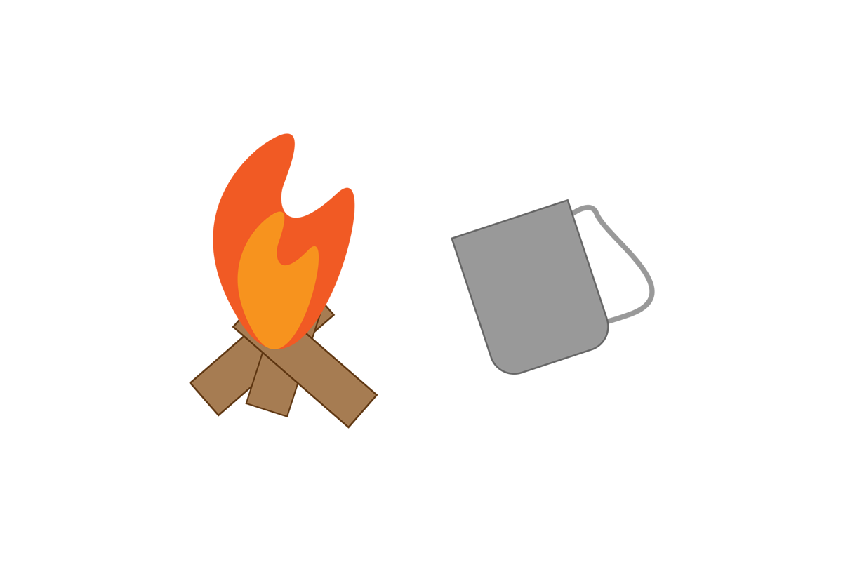 キャンプでコーヒーを飲む