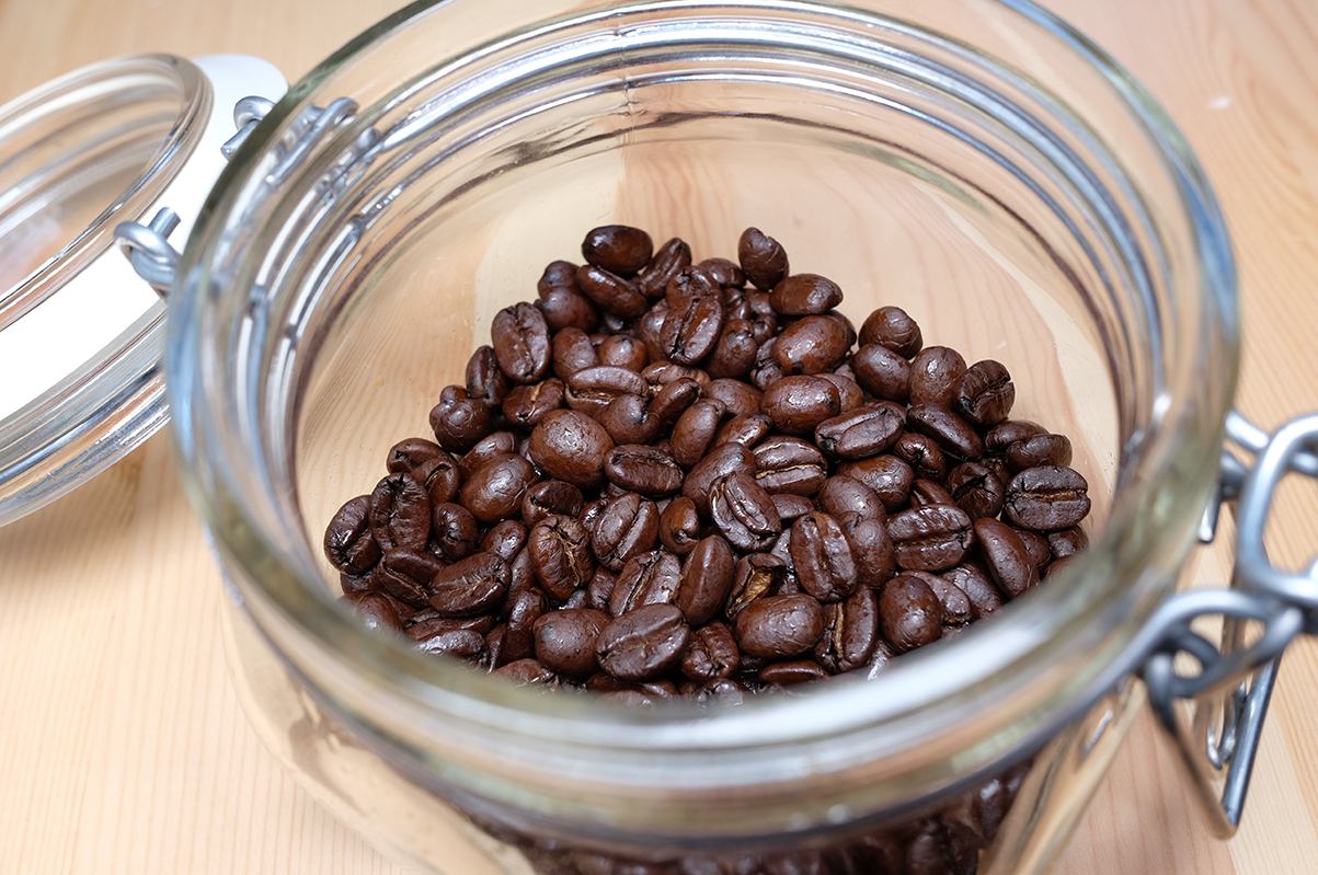 常温で保存したコーヒー豆